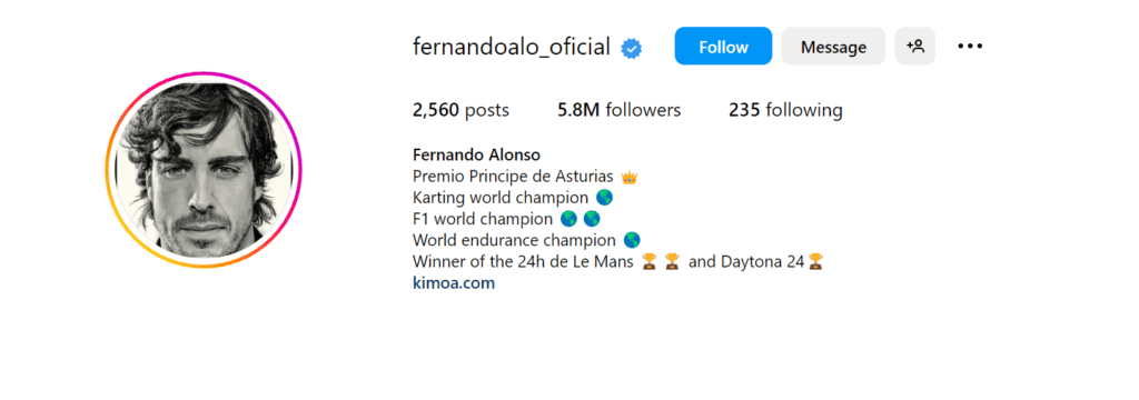 Alpine F1-driver-Fernando-Alonso-Instagram