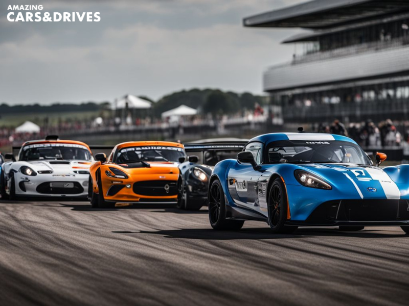 A lineup of Ginetta Cars
