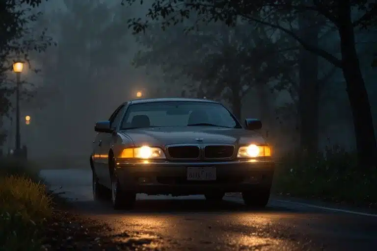 Clean foggy car headlights