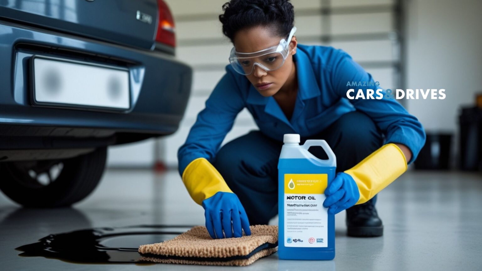 Clean Motor Oil Spill in Car